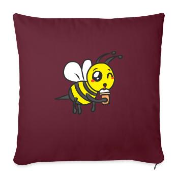 Bumblebee pour la graisse cadeau drôle abeille amour pour les animaux - Housse de coussin décorative 45 x 45 cm - bordeaux - Devant