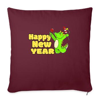 RÉVEILLON DU NOUVEL AN - Housse de coussin décorative 45 x 45 cm - bordeaux - Devant