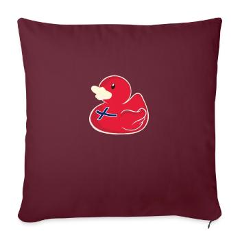 Canard de bain Norvège Norway Sweet Duck - Housse de coussin décorative 45 x 45 cm - bordeaux - Devant