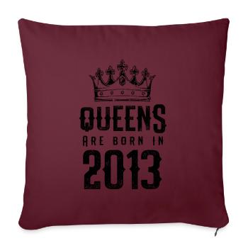 né en 2013 - Housse de coussin décorative 45 x 45 cm - bordeaux - Devant