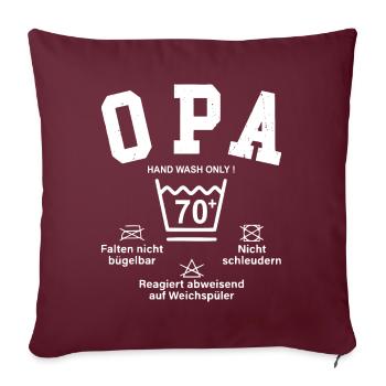OPA - Plus de 70 instructions de lavage amusantes - Housse de coussin décorative 45 x 45 cm - bordeaux - Devant
