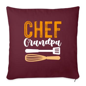 chef chef grand-père - Housse de coussin décorative 45 x 45 cm - bordeaux - Devant