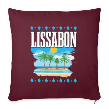 Lisbonne - Housse de coussin décorative 45 x 45 cm - bordeaux - Devant