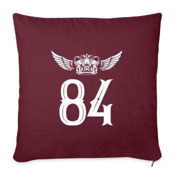 84 Couronne numérique - Housse de coussin décorative 45 x 45 cm - bordeaux - Devant