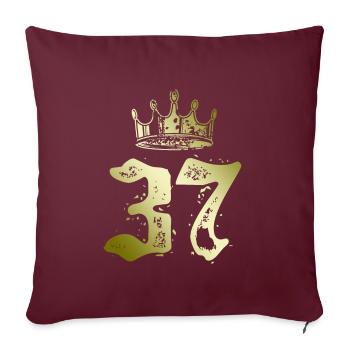 37 Couronne numérique - Housse de coussin décorative 45 x 45 cm - bordeaux - Devant