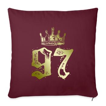 97 Couronne numérique - Housse de coussin décorative 45 x 45 cm - bordeaux - Devant