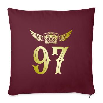 97 Couronne numérique - Housse de coussin décorative 45 x 45 cm - bordeaux - Devant