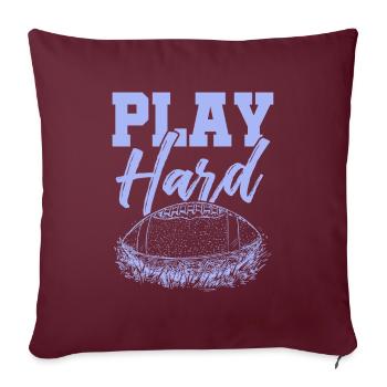 jouer au football dur - Housse de coussin décorative 45 x 45 cm - bordeaux - Devant