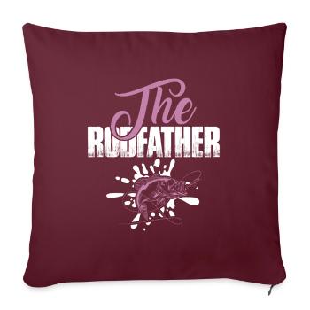pêche à la canne - Housse de coussin décorative 45 x 45 cm - bordeaux - Devant