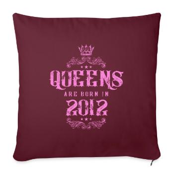 né en 2012 - Housse de coussin décorative 45 x 45 cm - bordeaux - Devant