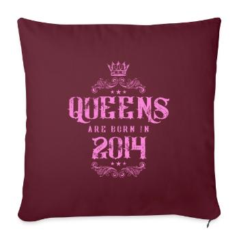 né en 2014 - Housse de coussin décorative 45 x 45 cm - bordeaux - Devant