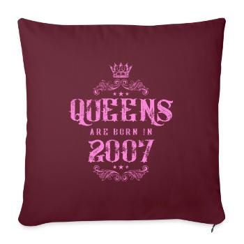 né en 2007 - Housse de coussin décorative 45 x 45 cm - bordeaux - Devant