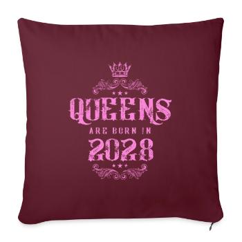 né en 2028 - Housse de coussin décorative 45 x 45 cm - bordeaux - Devant