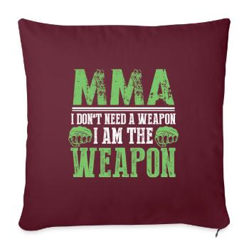 keine waffen mma - Sofakissenbezug 45 x 45 cm - Burgunderrot - Vorne