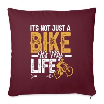 style de vie de slogan à vélo - Housse de coussin décorative 45 x 45 cm - bordeaux - Devant