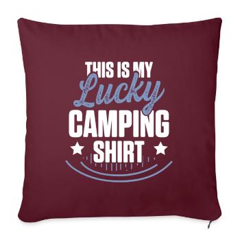 chemise de camping - Housse de coussin décorative 45 x 45 cm - bordeaux - Devant