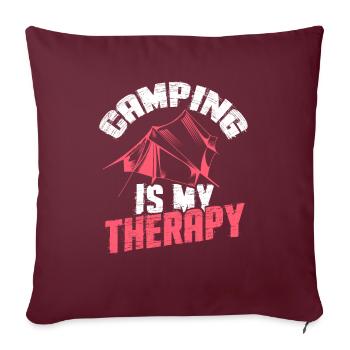 thérapie de camping - Housse de coussin décorative 45 x 45 cm - bordeaux - Devant