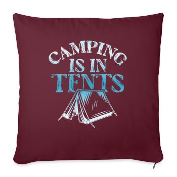 camping camping - Housse de coussin décorative 45 x 45 cm - bordeaux - Devant