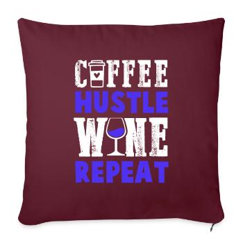 vin de café répéter - Housse de coussin décorative 45 x 45 cm - bordeaux - Devant