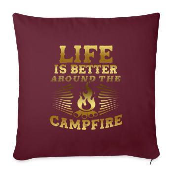 feu de camp - Housse de coussin décorative 45 x 45 cm - bordeaux - Devant