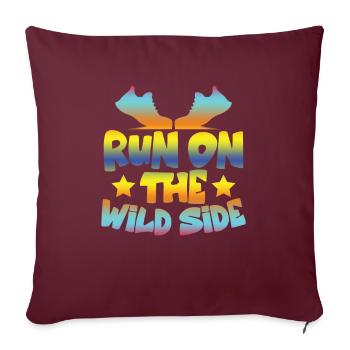 côté sauvage en cours d’exécution - Housse de coussin décorative 45 x 45 cm - bordeaux - Devant