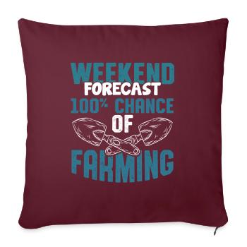 farming wochenende - Sofakissenbezug 45 x 45 cm - Burgunderrot - Vorne