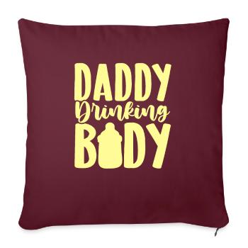 papa bébé papa - Housse de coussin décorative 45 x 45 cm - bordeaux - Devant