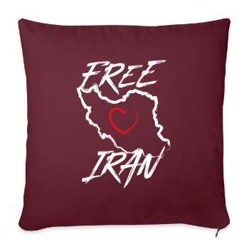 Free Iran Love - Sofakissenbezug 45 x 45 cm - Burgunderrot - Vorne