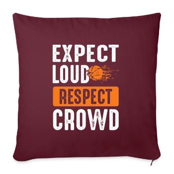 Respect du basketball - Housse de coussin décorative 45 x 45 cm - bordeaux - Devant