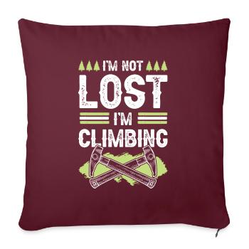 Escalade de montagne - Housse de coussin décorative 45 x 45 cm - bordeaux - Devant