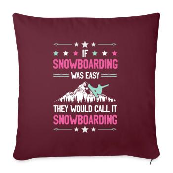 snowboarder snowboard - Housse de coussin décorative 45 x 45 cm - bordeaux - Devant