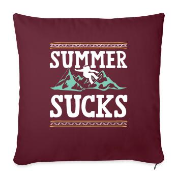 Snowboard été - Housse de coussin décorative 45 x 45 cm - bordeaux - Devant