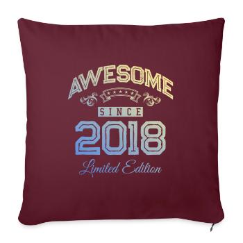 2018 awesome since - Sofakissenbezug 45 x 45 cm - Burgunderrot - Vorne