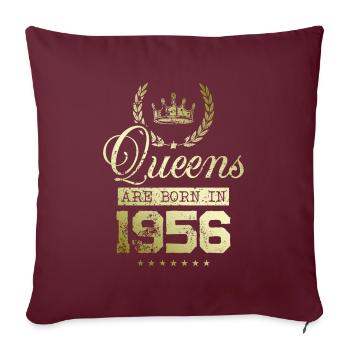 Queens born in 1956 - Sofakissenbezug 45 x 45 cm - Burgunderrot - Vorne
