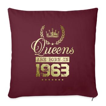 Queens born in 1963 - Sofakissenbezug 45 x 45 cm - Burgunderrot - Vorne