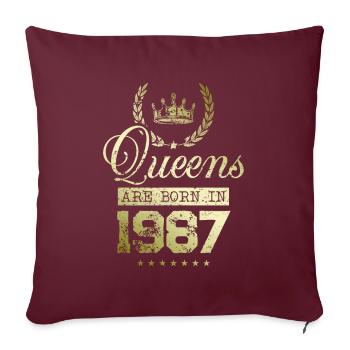 Queens born in 1987 - Sofakissenbezug 45 x 45 cm - Burgunderrot - Vorne