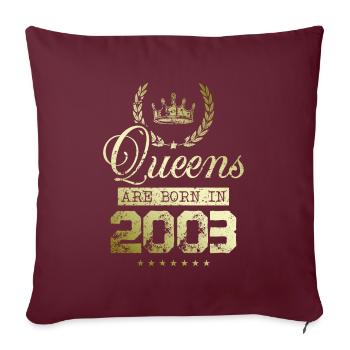 Queens nées en 2003 - Housse de coussin décorative 45 x 45 cm - bordeaux - Devant