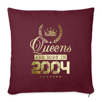 Queens nées en 2004 - Housse de coussin décorative 45 x 45 cm - bordeaux - Devant