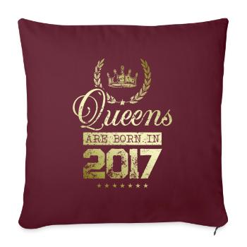 Queens born in 2017 - Sofakissenbezug 45 x 45 cm - Burgunderrot - Vorne