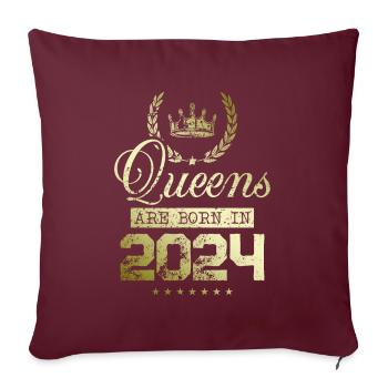 Queens born in 2024 - Sofakissenbezug 45 x 45 cm - Burgunderrot - Vorne