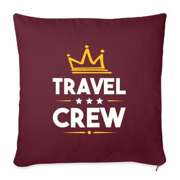 Équipage de voyage - Housse de coussin décorative 45 x 45 cm - bordeaux - Devant