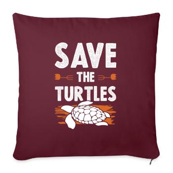Bien-être animal tortue - Housse de coussin décorative 45 x 45 cm - bordeaux - Devant