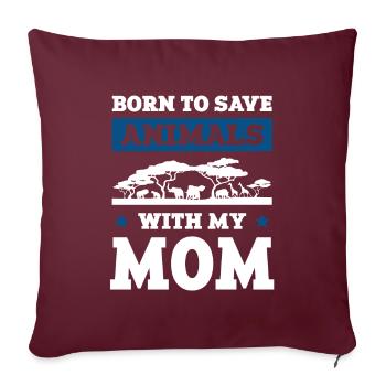 Bien-être animal maman - Housse de coussin décorative 45 x 45 cm - bordeaux - Devant