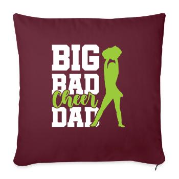 Papa pom-pom girl - Housse de coussin décorative 45 x 45 cm - bordeaux - Devant
