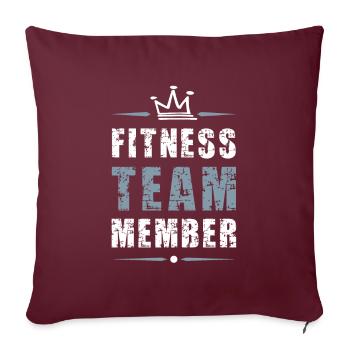 Entraînement de gymnase de l’équipe de fitness - Housse de coussin décorative 45 x 45 cm - bordeaux - Devant
