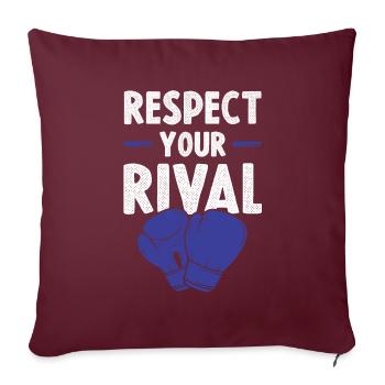 Respect de la boxe - Housse de coussin décorative 45 x 45 cm - bordeaux - Devant