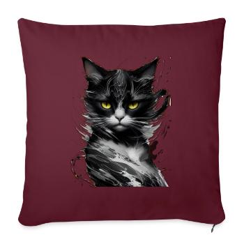 Chat Animaux de compagnie - Housse de coussin décorative 45 x 45 cm - bordeaux - Devant
