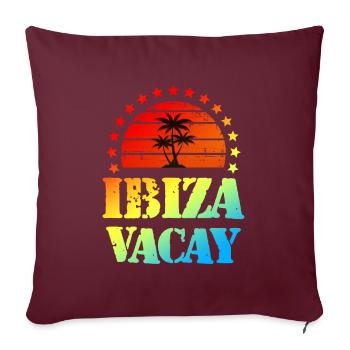 Ibiza Tourisme - Housse de coussin décorative 45 x 45 cm - bordeaux - Devant
