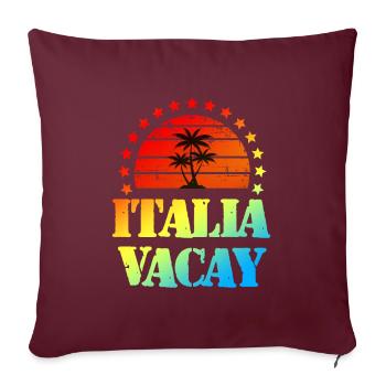 Tourisme Italie - Housse de coussin décorative 45 x 45 cm - bordeaux - Devant