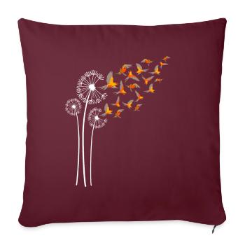 Conure Löwenzahnblüte für Löwenzahn und Papagei - Sofakissenbezug 45 x 45 cm - Burgunderrot - Vorne